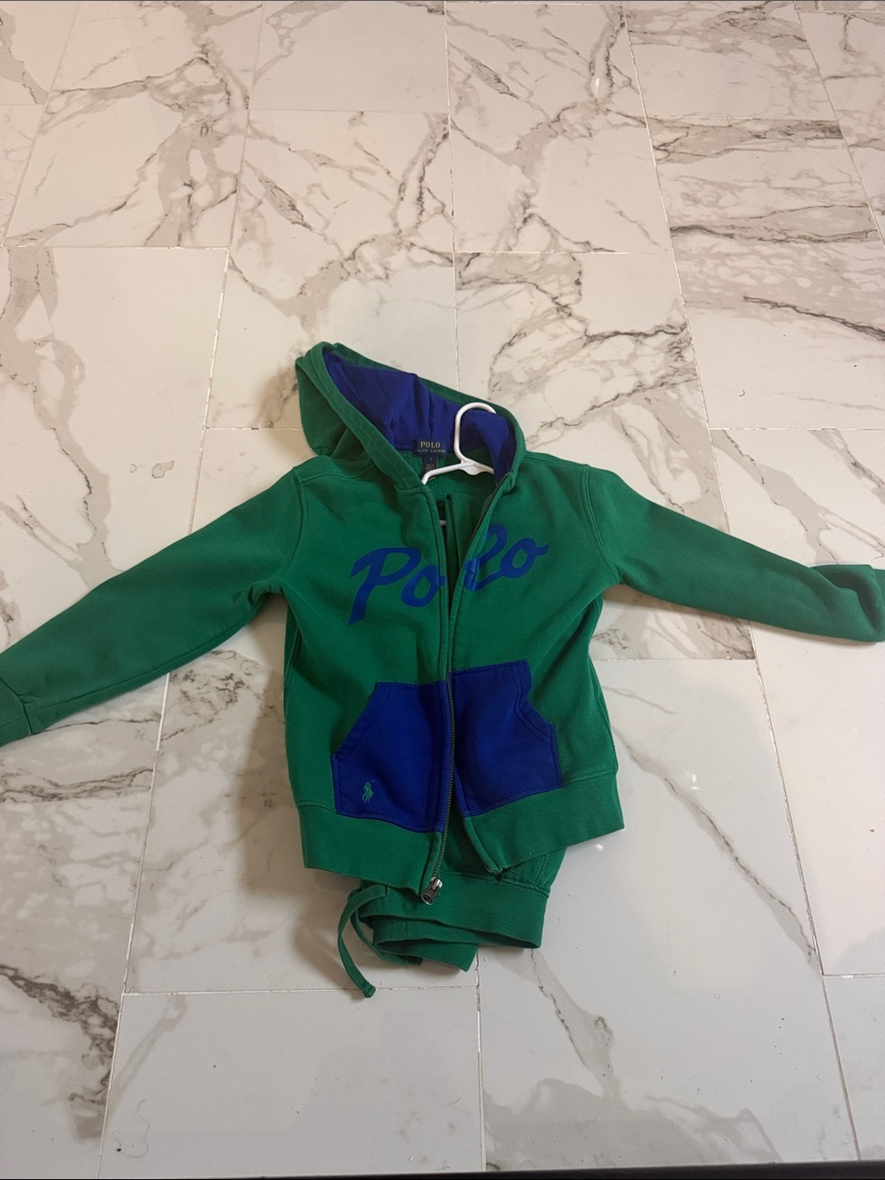 Polo by Ralph Lauren Green and Blue Kids Hoodie Set